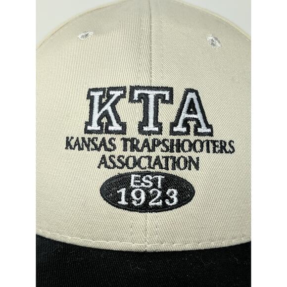 Mens KTA Kansas Trapshooters Association Hat Slideback OSFA Tan & Black Made USA - Picture 3 of 11